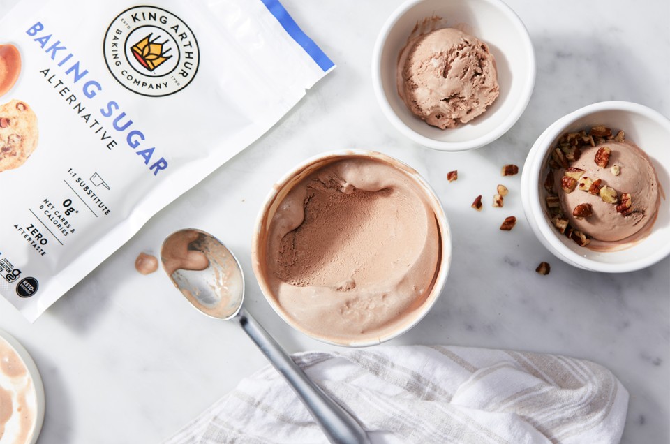 Chocolate Ice Cream made with baking sugar alternative - select to zoom