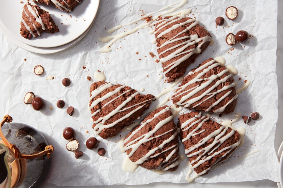 Chocolate Malted Milk Scones - select to zoom