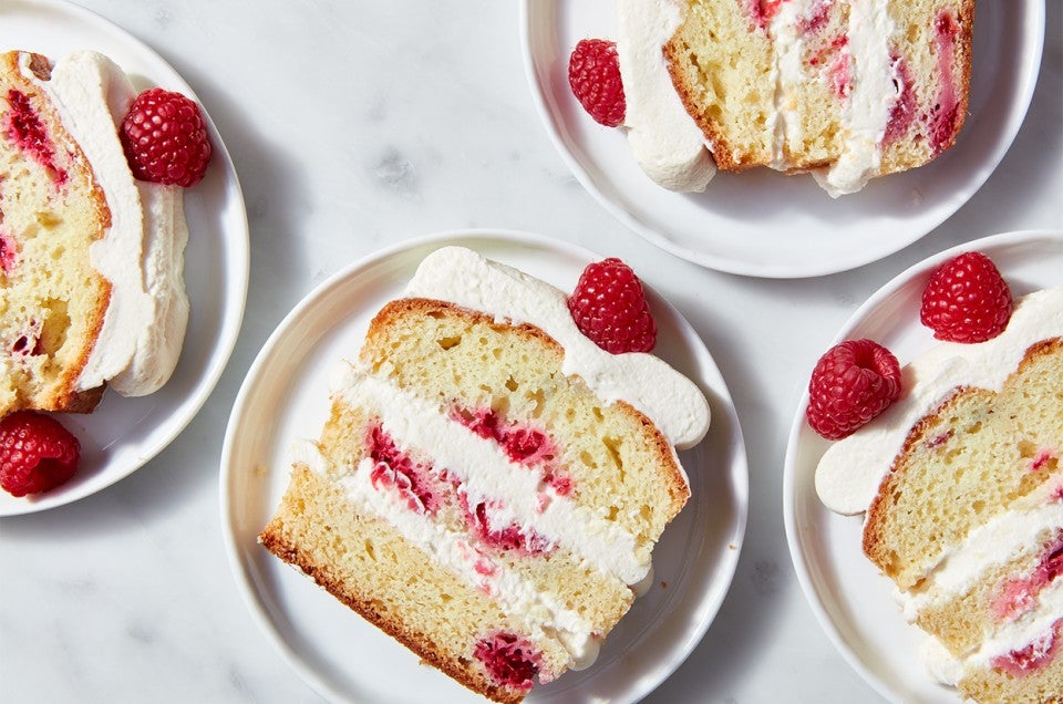 Raspberry Tea Cake with Mascarpone Cream Filling - select to zoom