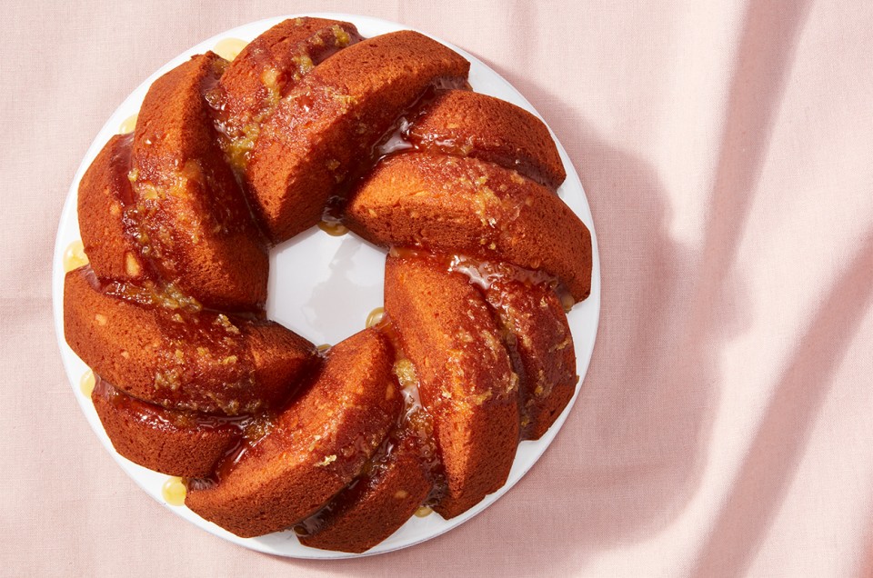 Gluten-Free Almond Cake with Honey-Lemon Glaze made with baking mix - select to zoom
