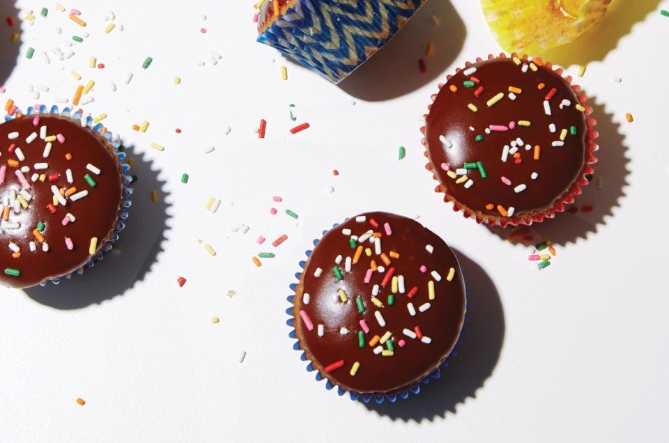 Chocolate cupcakes with sprinkles