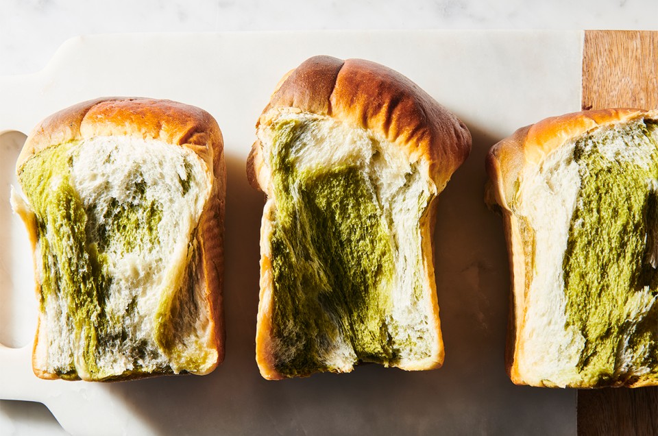 Marbled Matcha Milk Bread - select to zoom