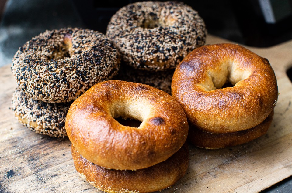 Bagels, baked in an Ooni oven
