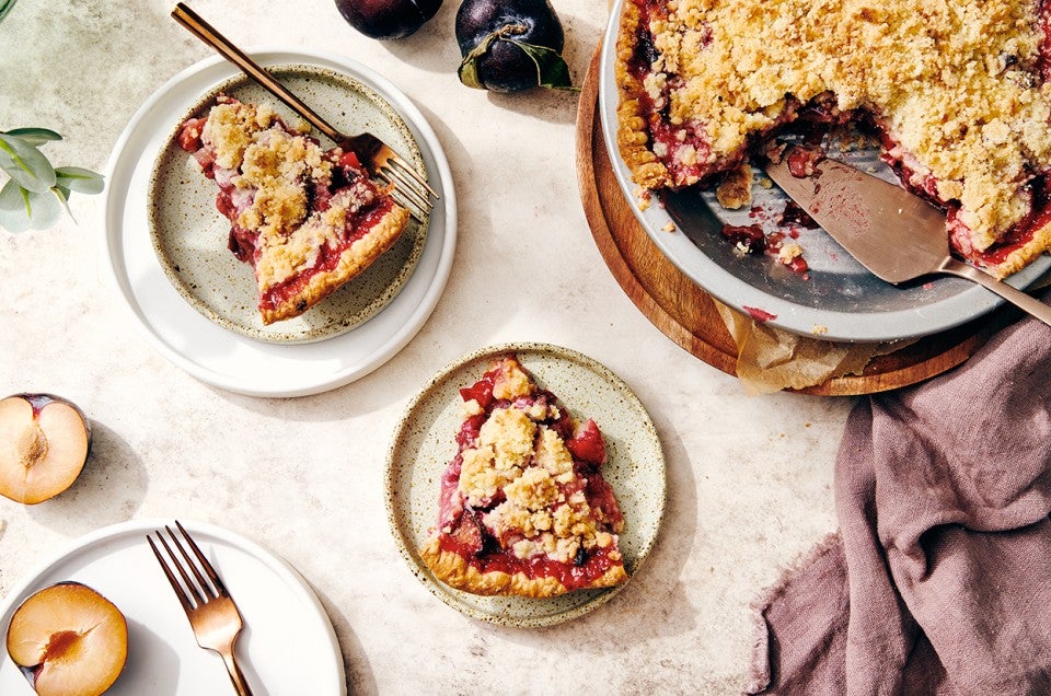 Gingered Plum Streusel Pie