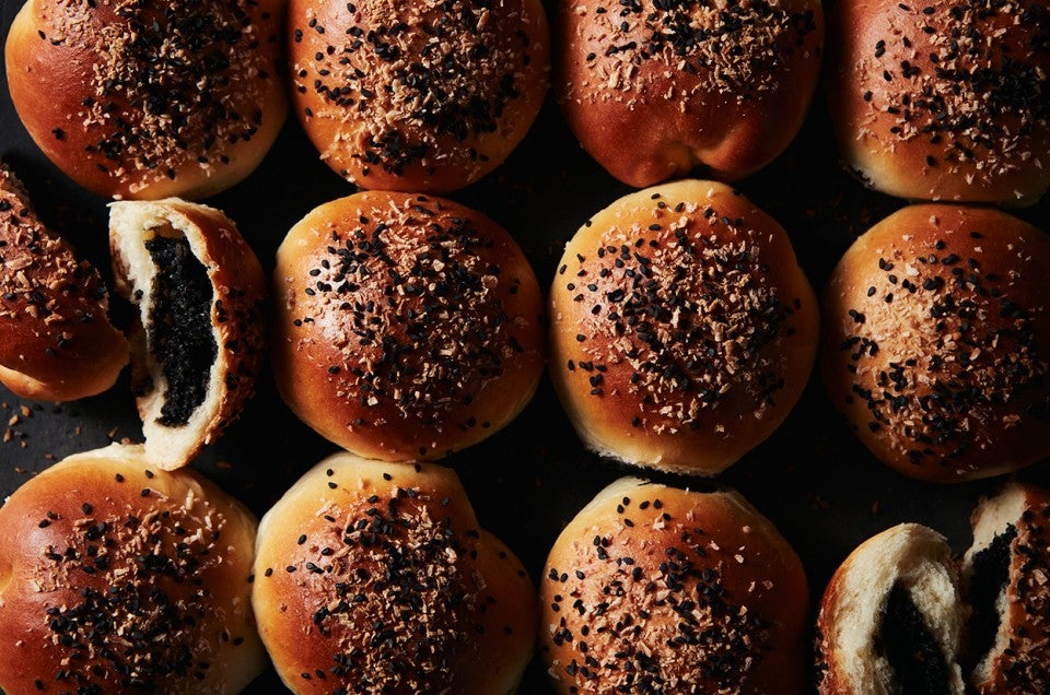 Black Sesame and Coconut Buns - select to zoom