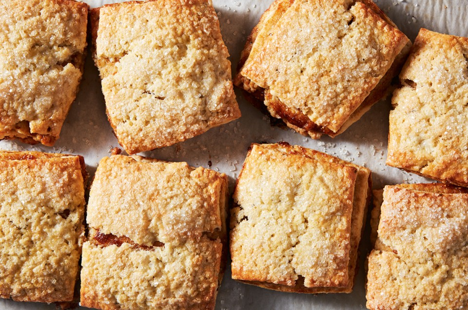 Layered Fig and Rosemary Cornmeal Scones from top - select to zoom