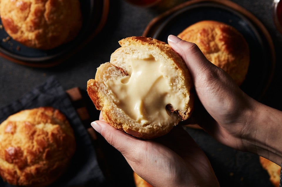 Pineapple Buns (Bolo Bao), broken open - select to zoom