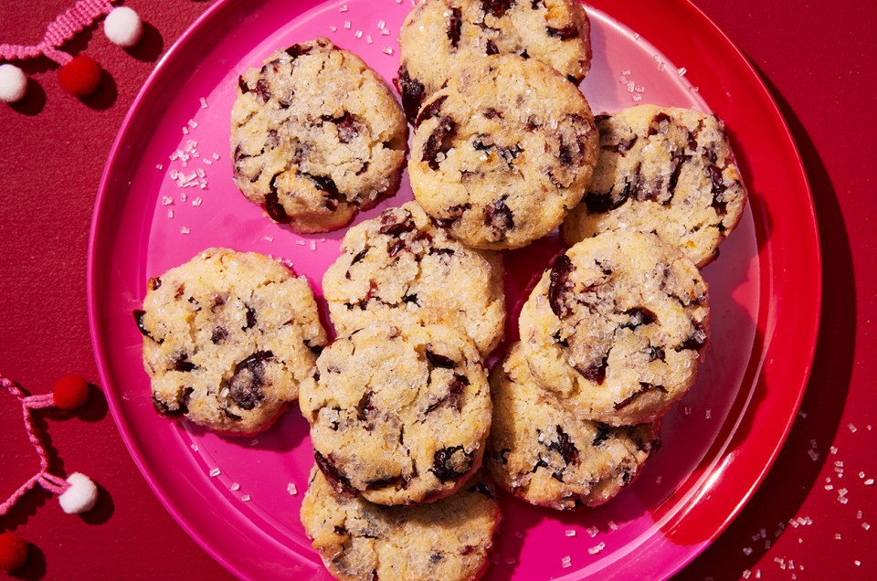Soft and Chewy Vanilla-Orange Cranberry Cookies - select to zoom