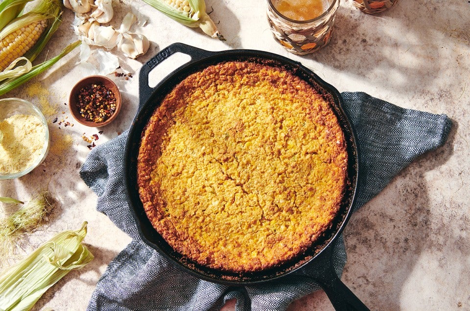 Tamal de Elote en Cazuela con Ajo (Skillet Corn Tamal with Garlic)