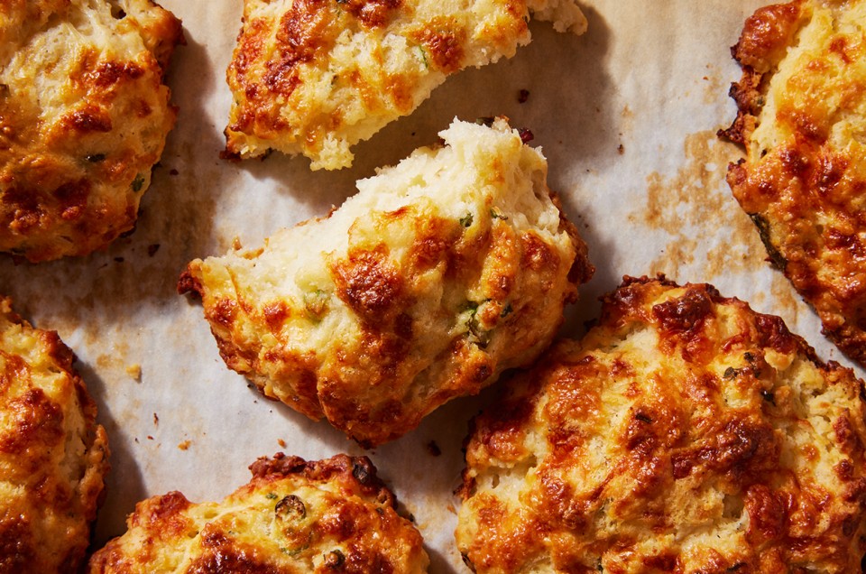 Scallion and Cheddar Cathead Biscuits - select to zoom