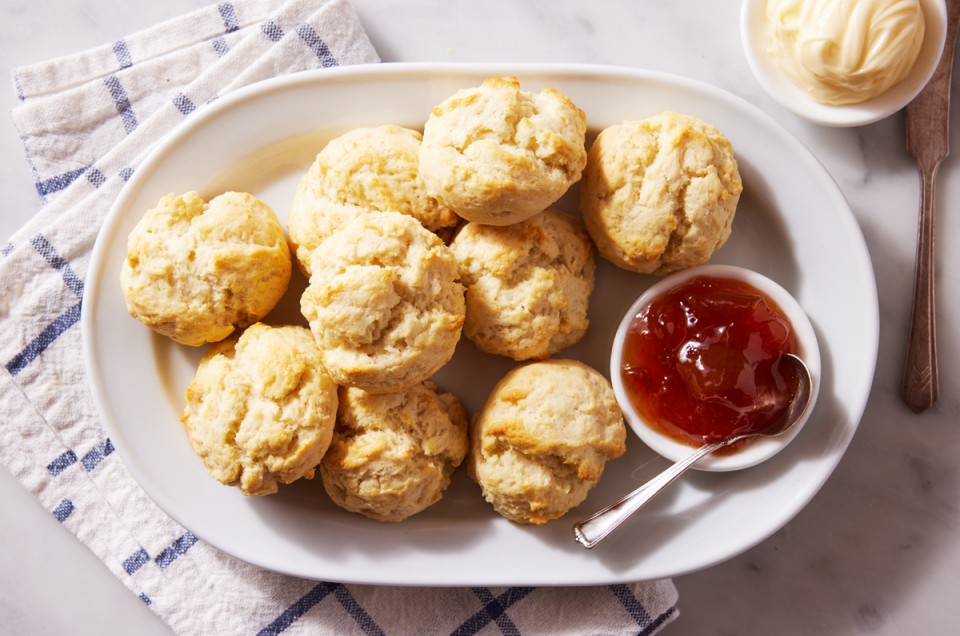 Drop biscuits on serving platter next to jam