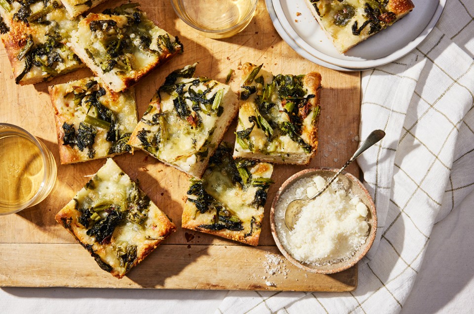 White Pizza with Garlicky Broccoli Rabe - select to zoom