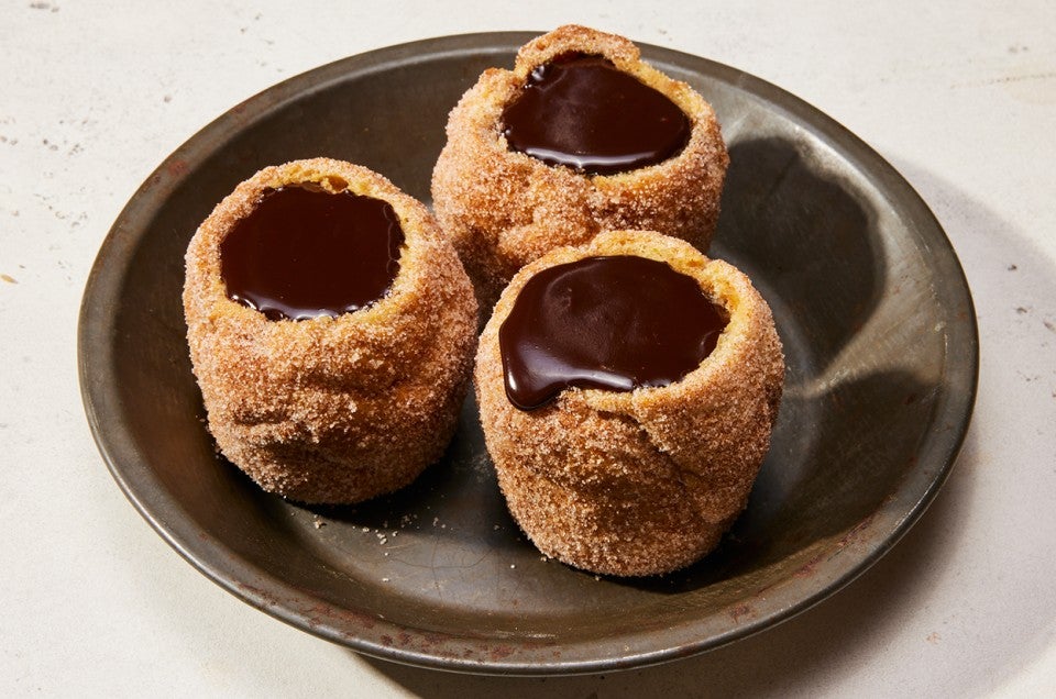 Churros with Chocolate Ganache - A Cozy Kitchen