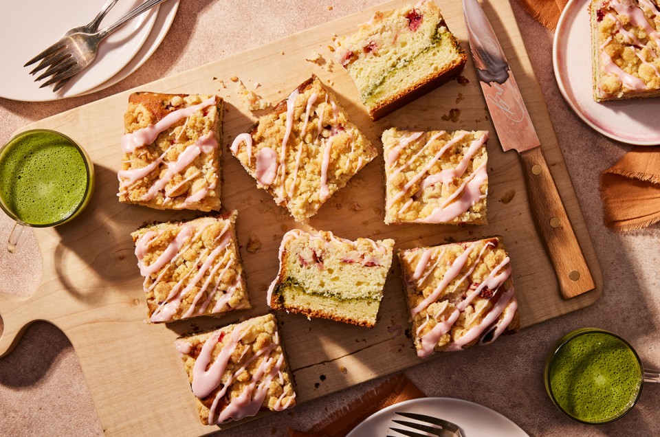Strawberry Coffee Cake with Matcha Filling - select to zoom