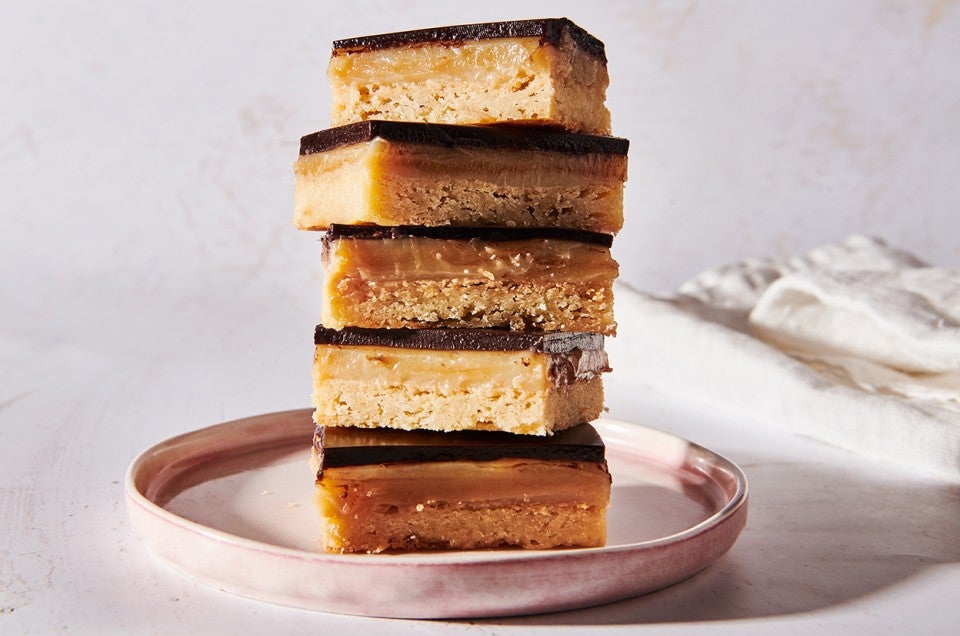 Chocolate Caramel Shortbread Bars - select to zoom