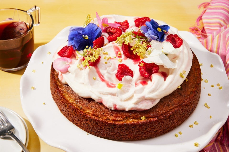 Earl Grey Cake with Fresh Raspberry Whipped Cream 