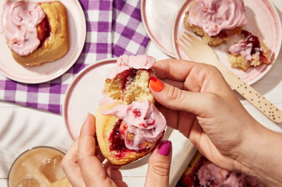 Frosted Sour Cherry Buns - select to zoom