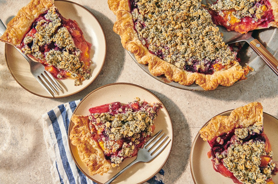 Nectarine Pie with Poppy Seed Crumble - select to zoom