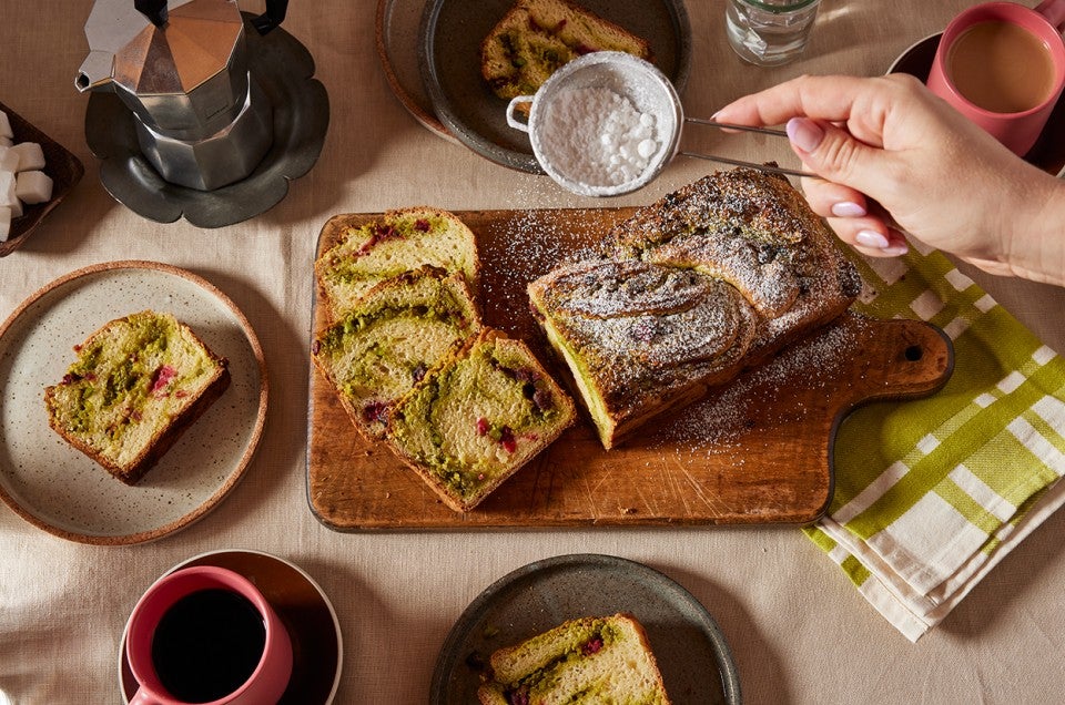 Gluten-Free Cranberry Bread with Pistachio Filling  - select to zoom