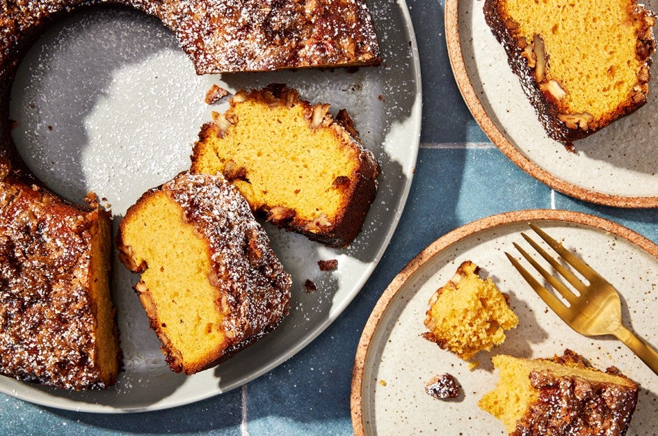 Pecan-Crusted Sweet Potato Pound Cake - select to zoom