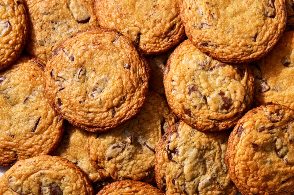 A pile of Supersized, Super-Soft Chocolate Chip Cookies