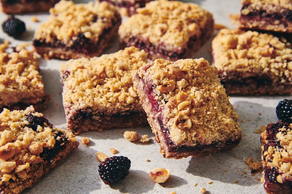Blackberry Coconut Bars with Hazelnut Crumble  - select to zoom