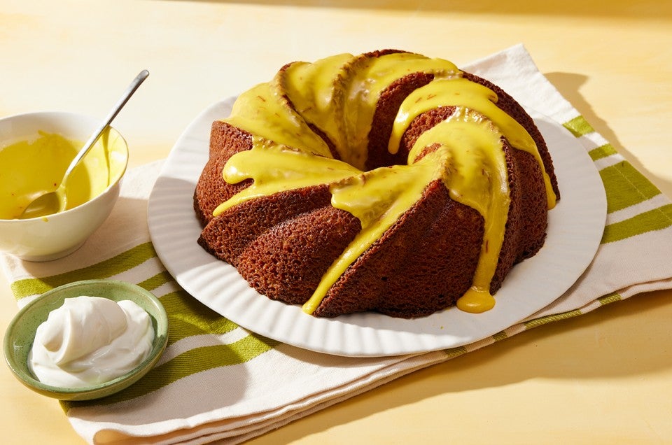 Dried Lime Pound Cake with Saffron Glaze  - select to zoom