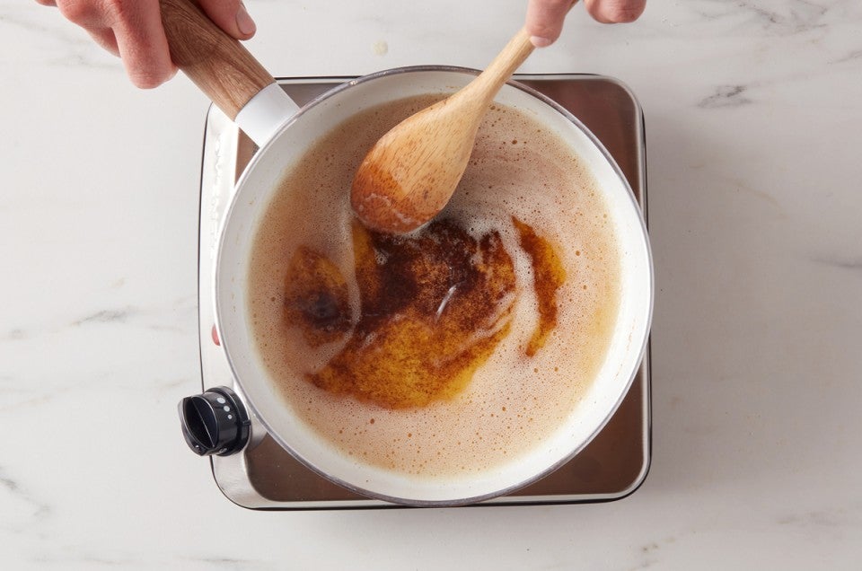 Brown butter being made on the stove top