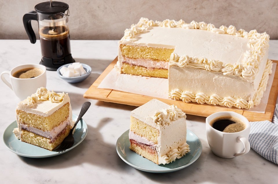 Raspberry and Honey Sheet Cake Layer Cake - select to zoom