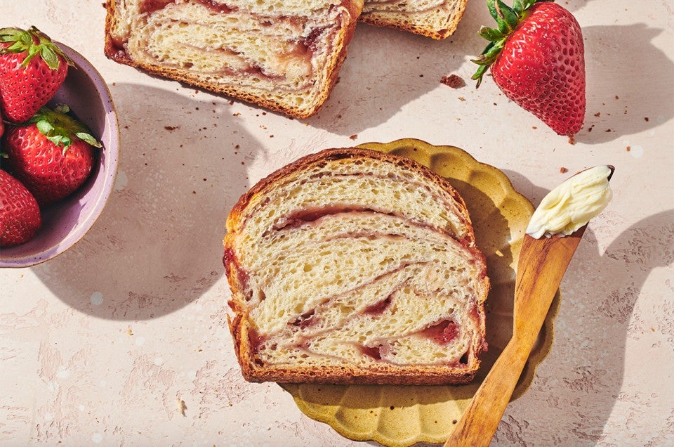 Strawberry Swirl No-Knead Brioche  - select to zoom