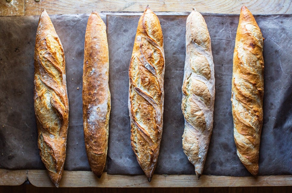 Baguettes with a variety of cuts