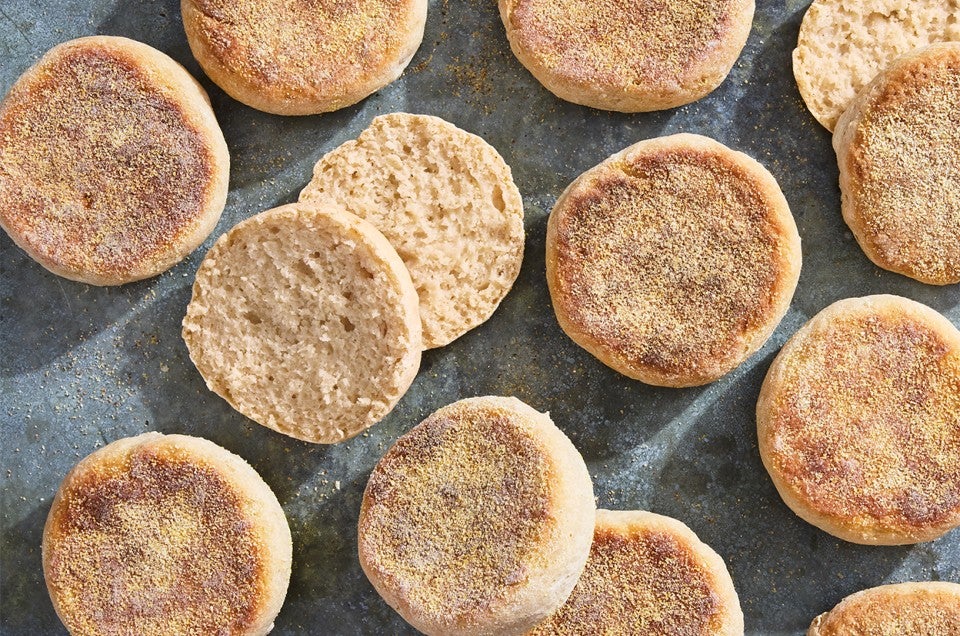 Lots of Gluten-Free Sourdough English Muffins made with Bread Flour - select to zoom