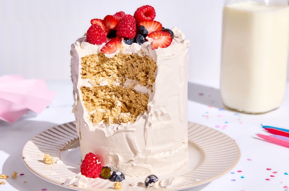 First Birthday Smash Cake with a big bite taken out of it - select to zoom