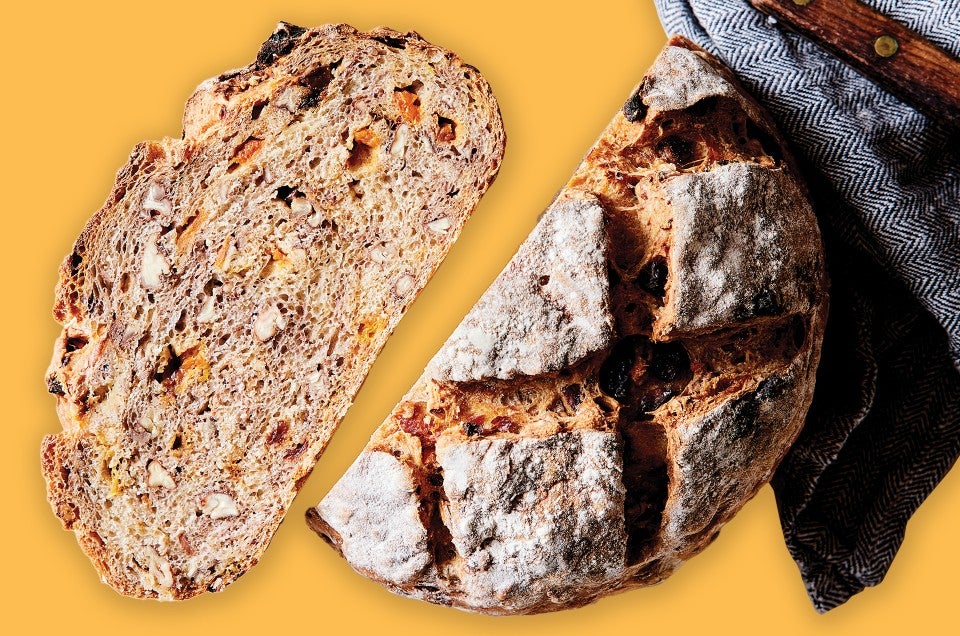 No-Knead Harvest Fruit Bread