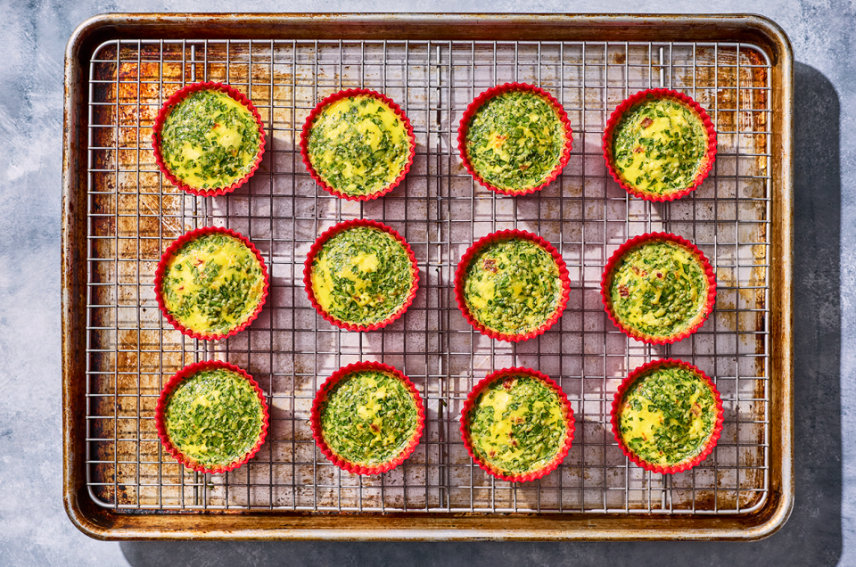 Egg Bites on a baking tray. - select to zoom