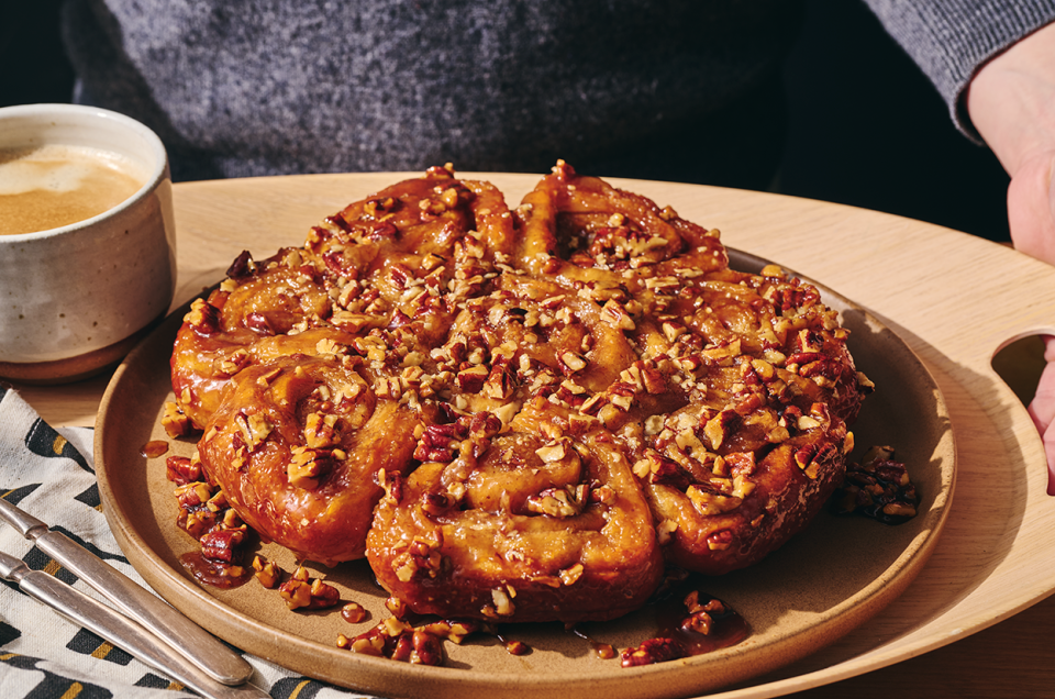 The whole Sticky Bun bake on a plate. - select to zoom
