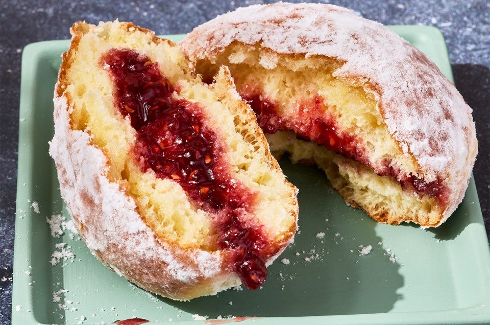 An interior close-up of a Pączki (Polish Doughnut) - select to zoom