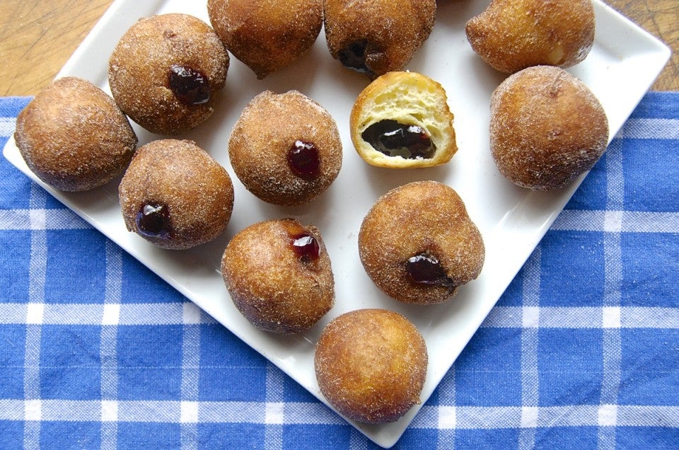 Chanukah Jelly Doughnuts via @kingarthurflour