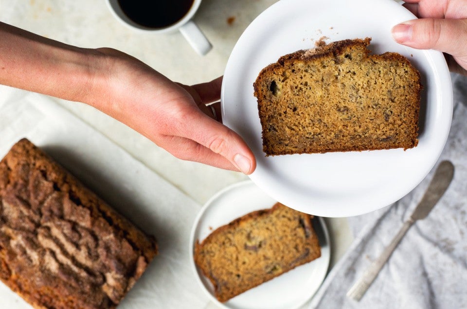 Gluten-free and vegan banana bread via @kingarthurflour