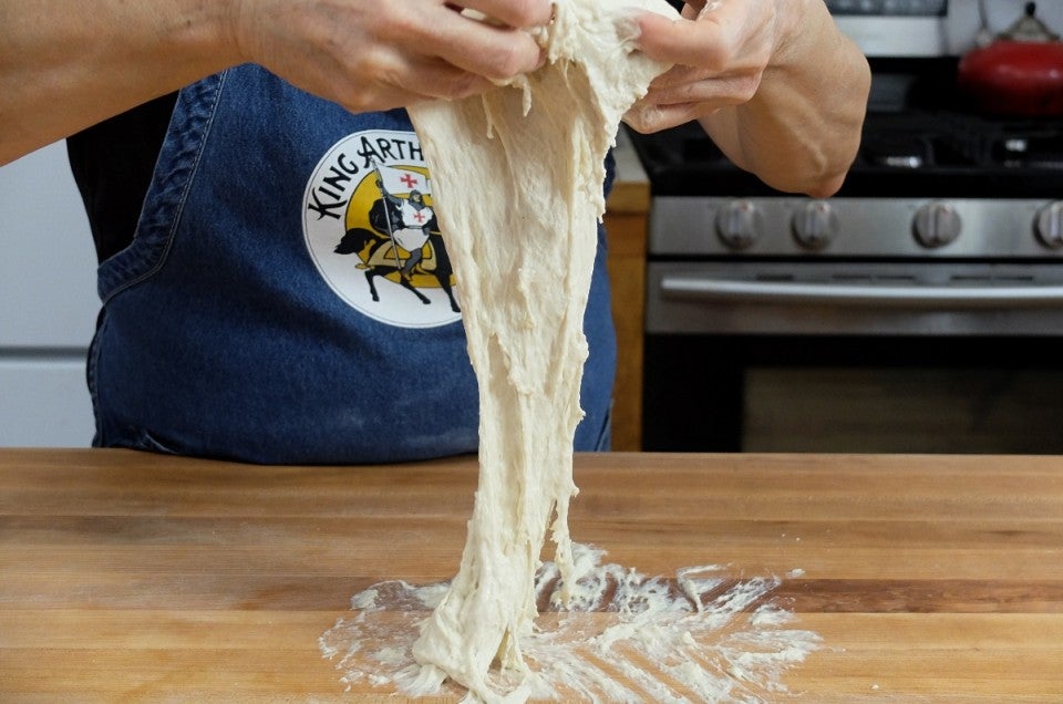 Kneading wet dough by hand via @kingarthurflour