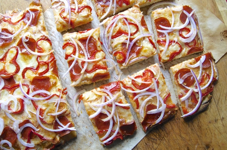 Sourdough Pizza Crust via @kingarthurflour