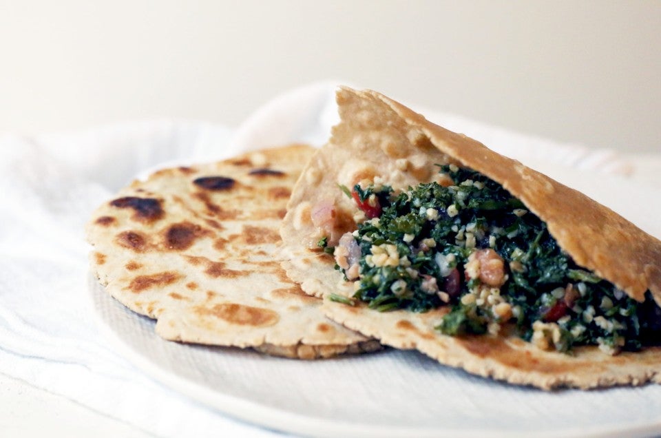 Sprouted Wheat Flatbread via @kingarthurflour