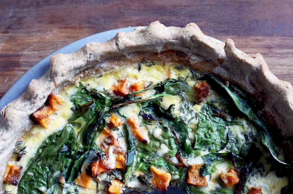 Teff flour quiche via @kingarthurflour