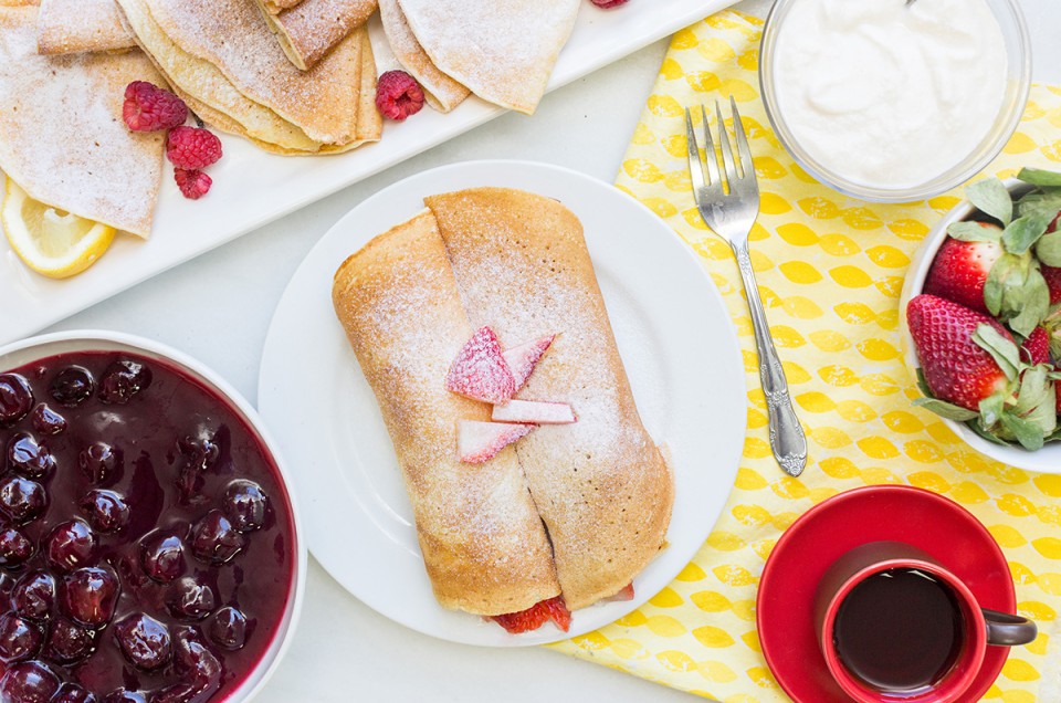 How to make delicate and thin pancakes via @kingarthurflour