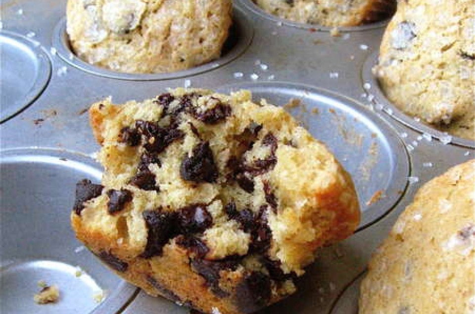 golden chocolate chip muffins