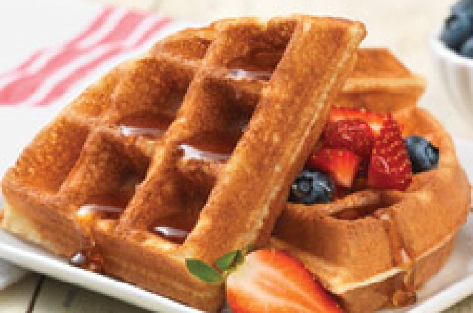 Gluten-Free Belgian Waffles made with baking mix