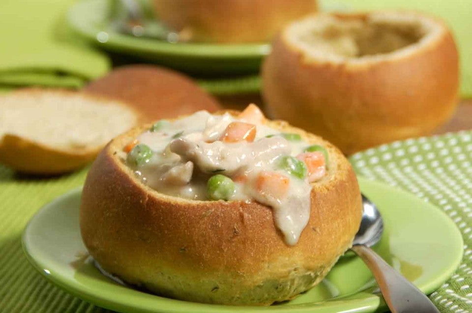 Stuffing Bread Bowls
