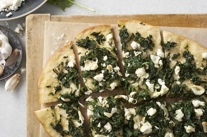Thin-Crust Spinach & Feta Pizza