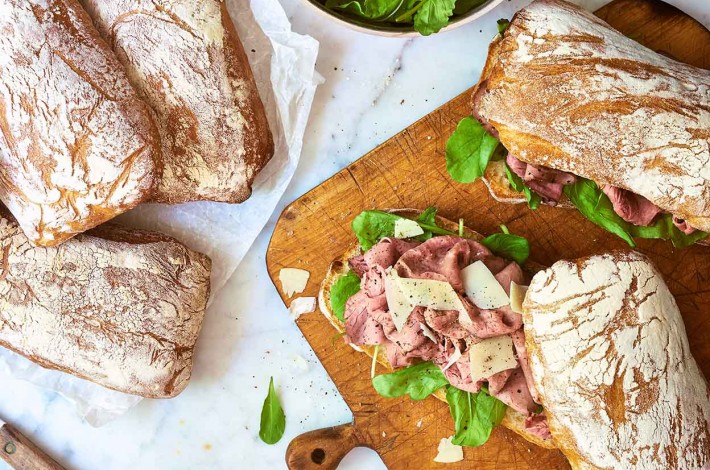 Sourdough Ciabatta Sandwich Rolls