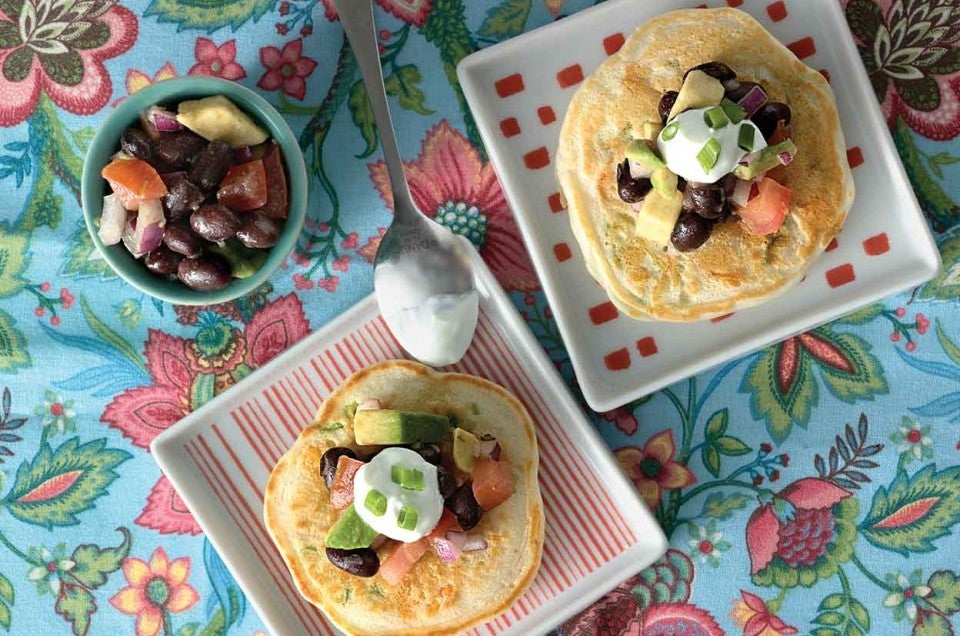 Corn and Scallion Sourdough Pancakes